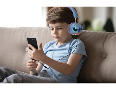 Lexibook Skladacie drôtové slúchadlá Stitch s limitom hlasitosti