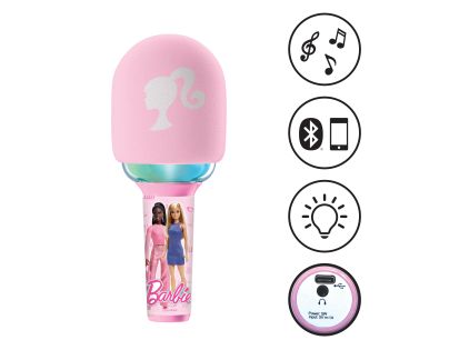 Lexibook Svietiaci bezdrôtový karaoke mikrofón Barbie
