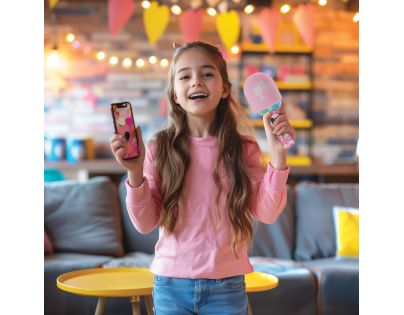 Lexibook Svietiaci bezdrôtový karaoke mikrofón Barbie