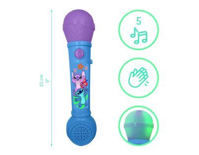 Lexibook Svietiaci mikrofón Stitch s melódiami