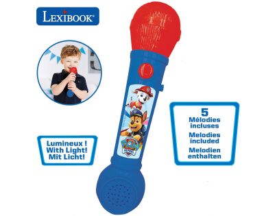 Lexibook Svietiaci mikrofón Paw patrol s melódiami