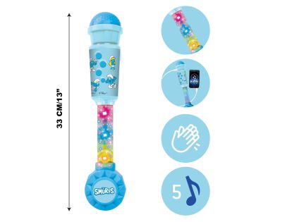 Lexibook Svietiace trendy mikrofón Šmolkovia s melódiami