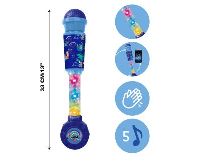 Lexibook Svietiace trendy mikrofón Stitch s melódiami