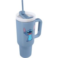 Lilo a Stitch cestovný hrnček so slamkou modrý 3