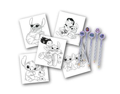 Lilo a Stitch omaľovánky s pastelkami