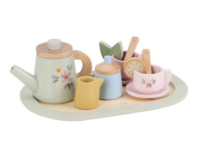 Little Dutch Čajový set drevený s kvetinovou potlačou