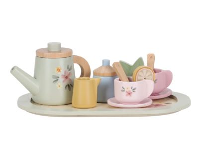Little Dutch Čajový set drevený s kvetinovou potlačou