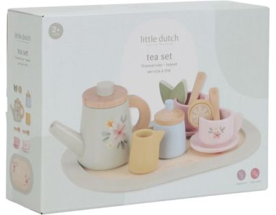 Little Dutch Čajový set drevený s kvetinovou potlačou