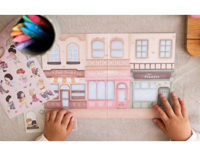 Little Dutch Knižka so samolepkami Nakupovanie Rosa