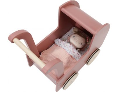 Little Dutch Kočík pre bábiky drevený s bábikou Kvety a motýle