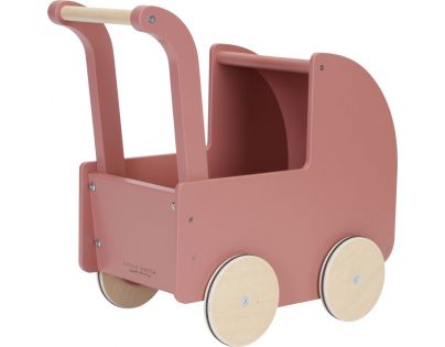 Little Dutch Kočík pre bábiky drevený s bábikou Kvety a motýle