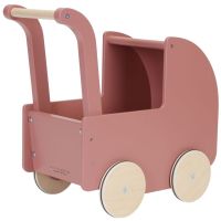 Little Dutch Kočík pre bábiky drevený s perinkou Kvety a motýle 2