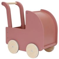 Little Dutch Kočík pre bábiky drevený s perinkou Kvety a motýle 4