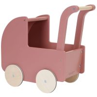 Little Dutch Kočík pre bábiky drevený s perinkou Kvety a motýle 5