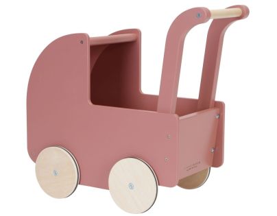 Little Dutch Kočík pre bábiky drevený s perinkou Kvety a motýle