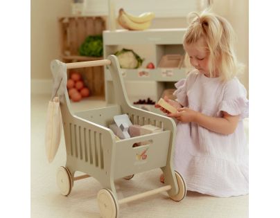 Little Dutch Nákupný vozík s doplnkami drevený - Poškodený obal