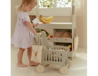Little Dutch Nákupný vozík s doplnkami drevený - Poškodený obal