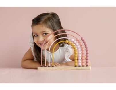 Little Dutch Počítadlo drevené dúha Pink - Poškodený obal