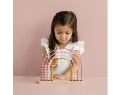 Little Dutch Počítadlo drevené dúha Pink - Poškodený obal