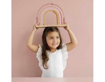 Little Dutch Počítadlo drevené dúha Pink - Poškodený obal