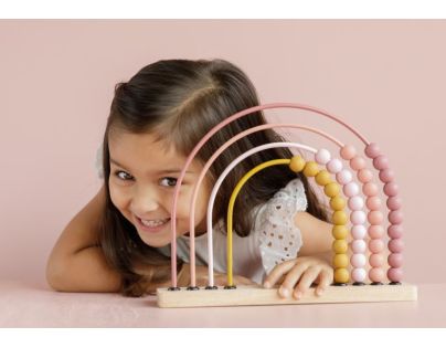 Little Dutch Počítadlo drevené dúha Pink - Poškodený obal