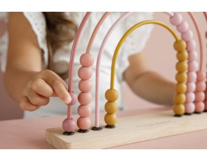 Little Dutch Počítadlo drevené dúha Pink - Poškodený obal