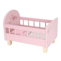 Little Dutch Postieľka pre bábiky drevená s perinkou Pink 2