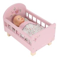 Little Dutch Postieľka pre bábiky drevená s perinkou Pink 5