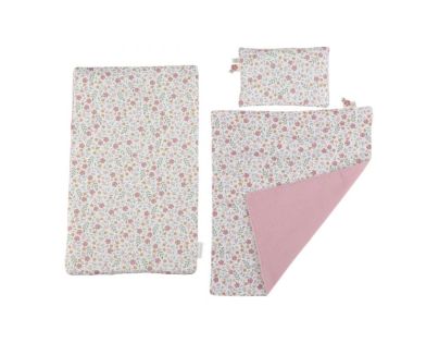 Little Dutch Postieľka pre bábiky drevená s perinkou Pink