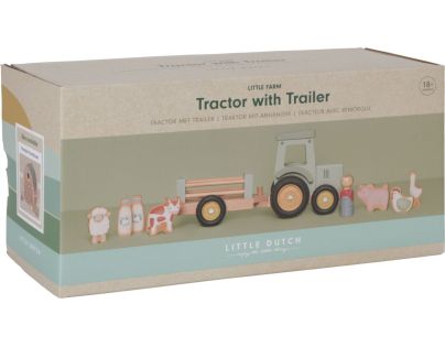 Little Dutch Traktor s prívesom drevený Farma - Poškodený obal