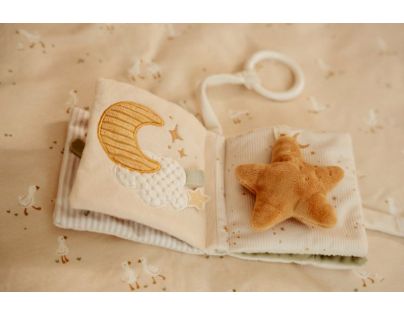 Little Dutch Závesná textilná knižka s aktivitami Newborn Naturals