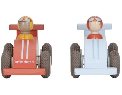 Little Dutch Pretekárske autíčka na zotrvačník drevené
