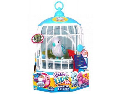 Little Live Pets Ptačí klec - Bílý ptáček
