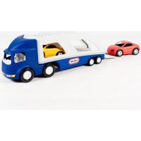 Little Tikes Tahač s návěsem pro přepravu aut modrý 2