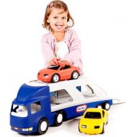 Little Tikes Tahač s návěsem pro přepravu aut modrý 5