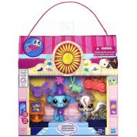 Littlest Pet Shop 4 zvířátka s doplňky v přenosném balení - Showtime Friends 2