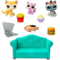 Littlest Pet Shop Bufet – sada 3 figúrok (oranžová mačka, mačiatko, sivá mačka) 3
