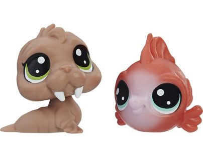 Littlest Pet Shop Dvě zvířátka Wally Walro a Eda Redfish