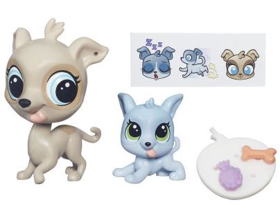 Littlest Pet Shop Maminka s miminkem - B4765 Fleetly Greycloud a Loopy Greycloud