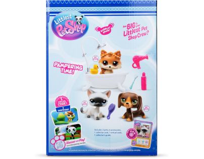 Littlest Pet Shop Salón krásy – sada 3 figúrok (jazvečík, siamská mačka, pomeranian)