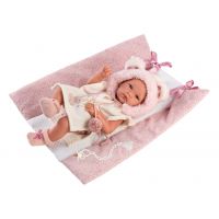 Llorens New Born Dievčatko realistická bábika Bábätko s celovinylovým telom 35 cm 4