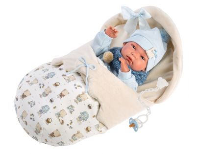 Llorens 73885 New Born chlapček realistická bábika bábätko s celovinylovým telom 40 cm