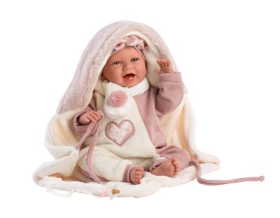 Llorens 74008 New Born realistická bábika bábätko so zvukmi a mäkkým látkovým telom 42 cm