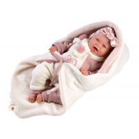 Llorens 74008 New Born realistická bábika bábätko so zvukmi a mäkkým látkovým telom 42 cm 3