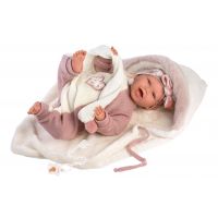 Llorens 74008 New Born realistická bábika bábätko so zvukmi a mäkkým látkovým telom 42 cm 4