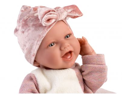 Llorens 74008 New Born realistická bábika bábätko so zvukmi a mäkkým látkovým telom 42 cm