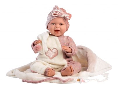 Llorens 74008 New Born realistická bábika bábätko so zvukmi a mäkkým látkovým telom 42 cm