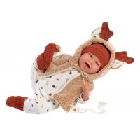 Llorens 74018 New Born realistická bábika bábätko so zvukmi a mäkkým látkovým telom 42 cm