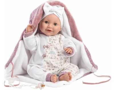 Llorens 74040 New born žmurkací realistická bábika bábätko so zvukmi a mäkkým látkovým telom 42 cm