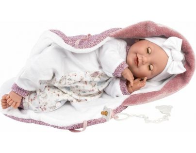 Llorens 74040 New born žmurkací realistická bábika bábätko so zvukmi a mäkkým látkovým telom 42 cm